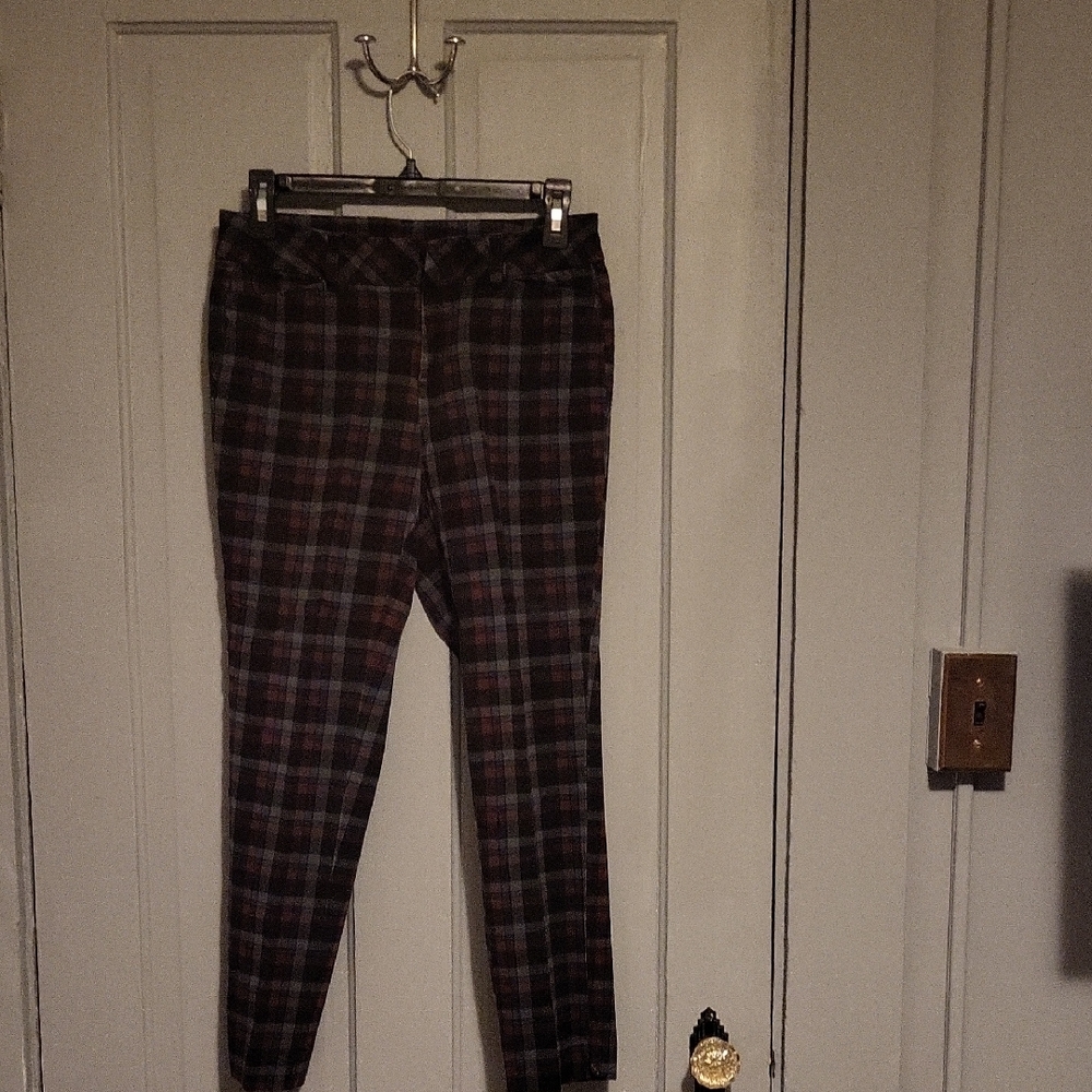 Faded Glory Plaid Skinny Pants - Black and Red